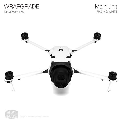 WRAPGRADE Full Wrap Skin Stickers Compatible with DJI Mavic 4 Pro (Racing White) - color: Racing White