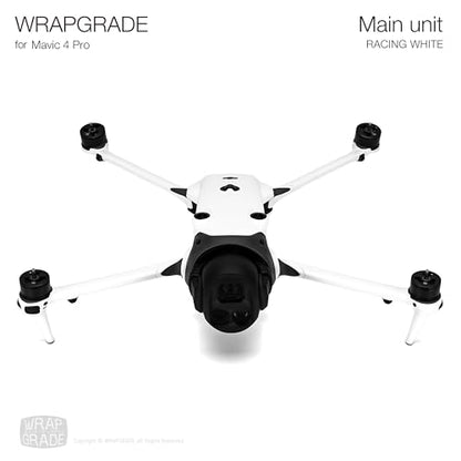 WRAPGRADE Full Wrap Skin Stickers Compatible with DJI Mavic 4 Pro (Racing White) - color: Racing White