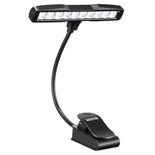 Kootek Music Stand Light Clip-on Piano Lamp Rechargeable Book Light, 10 LED