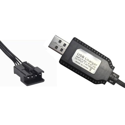 SM-4P USB Charger for 7.4V Li-ion Battery,Compatible with RC Car/Boat/Gel Blaster USB Charging Cable - 2Pack