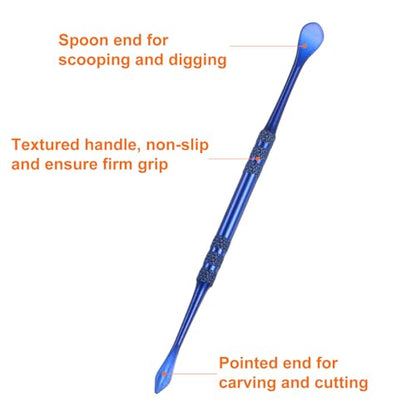 HARFINGTON 8pcs Wax Carving Tools 4.8" Double Ended Clay Tool Sapphire Blue - color: Sapphire Blue