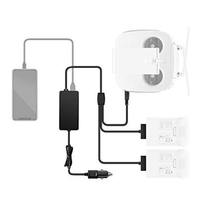 Hanatora Battery Car Charger for DJI Phantom 4/Pro V2.0/Pro+/Advanced/Advanced Plus/Obsidian Drone Battery and Remote Controller, USB Portable Multiple Rapid Charging Hub Accessories