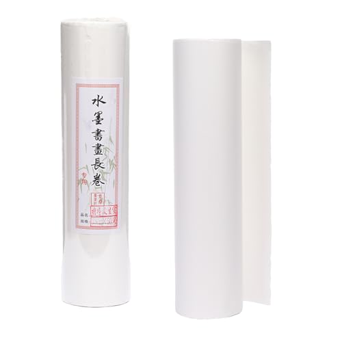 MEGREZ Roll Pack Thicken Chinese Calligraphy Paper - color: White, size: 13.8 in x 65.6 ft