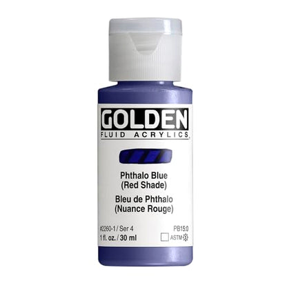 Golden Fluid Acrylics - Phthalo Blue (Red Shade) - 1 oz Bottle