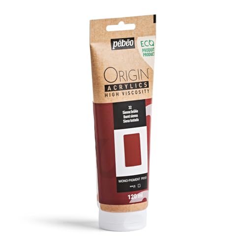 PEBEO Origin Acrylics 120ml Matte Acrylic Paint, Burnt Sienna - color: Burnt Sienna