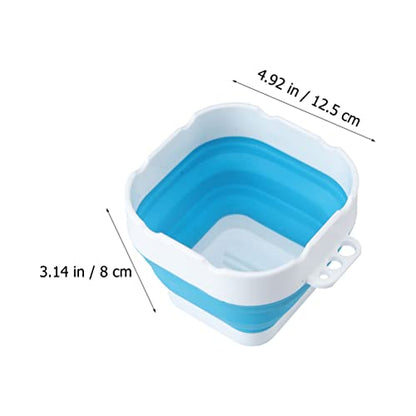 Wakauto Collapsible Paint Brush Washer Cup - Silicone Foldable Brush Cleaner & Holder for Watercolor, Acrylic, Oil Painting, Portable Water Bucket with Non-Slip Grip - color: blue