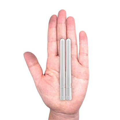 Bingfu External WiFi Antenna RP-SMA 2.4GHz 5GHz 5.8GHz 3dBi Dual Band Wireless Antennas Replacement (2-Pack) for WiFi Router Security IP Camera Access Point USB WiFi Adapter - color: [RP-SMA Male] Antenna 2-Pack - White