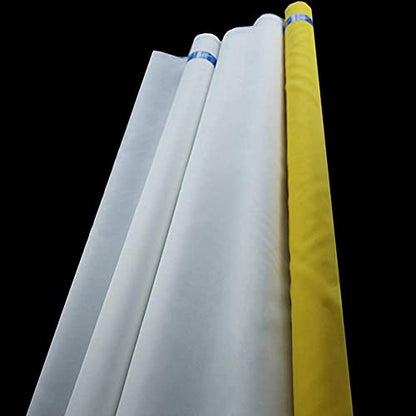 Screen Printing White Mesh 110 Mesh 43T 50inch(1.27m) Width 3Y(2.7m/8.8ft) Length for Cloth T-Shirt Screen Printing Machine Fabirc Monofilament Polyester
