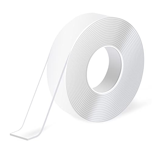 Art3d Traceless Double-Sided Foam Tape, 1/24" x 1" x 10', 1 Roll, Crystal - size: 1/24" x 1" x 10'