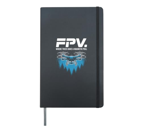 FPV Drone Where Trees Have A Magnetic Pull Hardcover Journal, Black