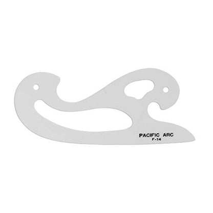 Pacific Arc Professional French Curves, Acrylic, Plain Edge, 7 Inches - size: F-14