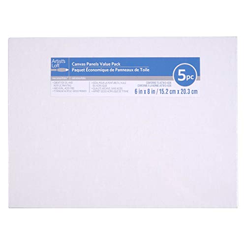 5 Pack 6" x 8" Value Canvas Panel by Artist's Loft - size: 6" x 8"