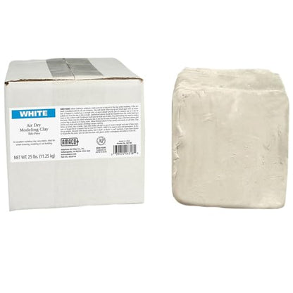 AMACO AMA46318R Air Dry Clay, 25 lbs. , White (Color may vary)