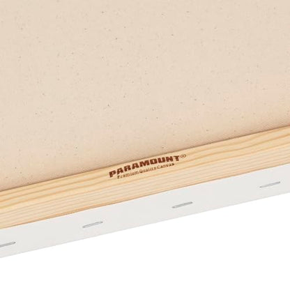 Paramount Pre-Stretched Canvas for Painting- 2-Pack, 16x16" Triple Primed White Canvases- 11/16" Deep, 100% Cotton Stretched Canvas for All Media, Medium Tooth, Back-Stapled, 12oz Primed Weight - size: 16 x 16