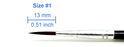 50 Pcs Fine Detail Synthetic Paint Brush Set, Pointed Round Size #1 Large - size: Size #1 (Large)
