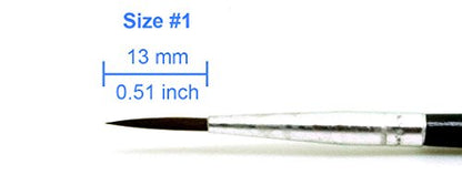 50 Pcs Fine Detail Synthetic Paint Brush Set, Pointed Round Size #1 Large - size: Size #1 (Large)