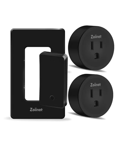 Zoiinet Black Remote Control Outlet, with Two Plugs, 80-275V/15A/1500W - style: 1 Switch 2 Outlets
