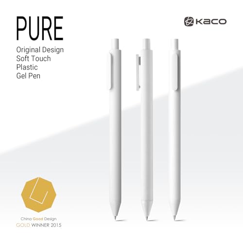 Kaco PURE White Gel Pens 0.7mm Black Ink 10 Count Quick Dry Smooth Writing - color: 0.7mm 10 PCS White