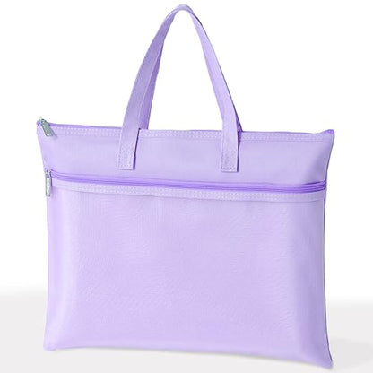 SortRax Large Zipper Pouch with Handle, Fits Letter and A4, Purple - color: Purple