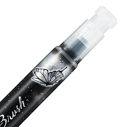 Pentel Arts DualMetallic Brush, Silver Ink - color: Silver, size: 1 Count (Pack of 1)