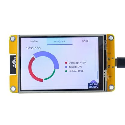Hosyond 3.5'' 320x480 Touch Screen ESP32 Display with WiFi+BT, ST7796U Driver LCD TFT Screen Module for Arduino IoT - size: 3.5"