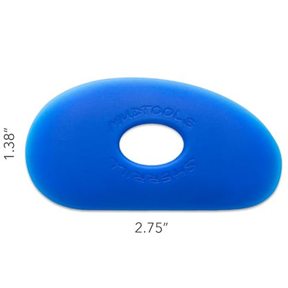 Mudtools Shape 0 Polymer Rib, Blue Firm - Small Kidney Pottery Tool - color: Blue - Firm (B0)