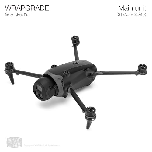 WRAPGRADE Full Wrap Skin Stickers Compatible with DJI Mavic 4 Pro (Stealth Black) - color: Stealth Black