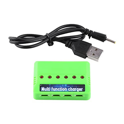 X5C Drone 6 in 1 Multi Battery Fast Charger ABS Housing, Simultaneous 6 Bank Charging Station with USB Cable for Quadcopters