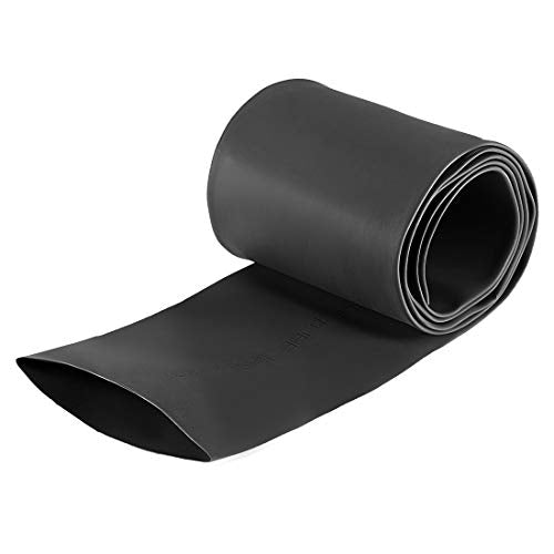 uxcell Heat Shrink Tubing, 2"(50mm) Dia 80mm Flat Width 2:1 Rate Shrinkable Tube Cable Sleeve 1m - Black - color: Black, size: 50mm