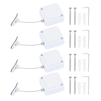 PATIKIL Retractable Remote Control Cable Tether 6.6ft /2M, White 4 Set - color: White, size: 6.6ft /2m
