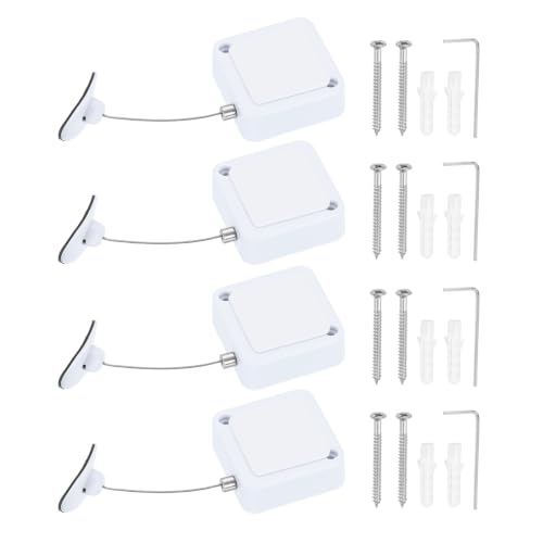 PATIKIL Retractable Remote Control Cable Tether 6.6ft /2M, White 4 Set - color: White, size: 6.6ft /2m