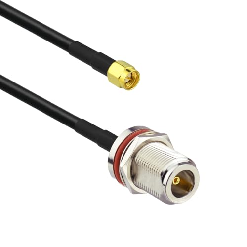 Superbat SMA Male to N Female Bulkhead RG58 Coaxial Cable 12in 2-Pack