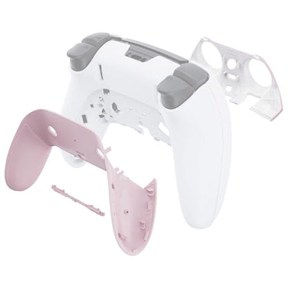 eXtremeRate Top Bottom Decorative Trim Shell Compatible with p s 5 Edge Controller DIY Replacement Front Back Clip Shell, Custom Cherry Blossoms Pink Plates Cover Compatible with p s 5 Edge Controller - color: Cherry Blossoms Pink