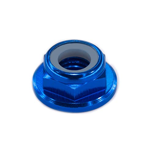 30pcs FPV M5 Nuts CW Self-Locking Lock Nuts Flanged Nylon Insert Aluminum Alloy for FPV Parts Quadcopter Motor Prop Adapter RC Racing Drone, Blue - color: Blue, size: M5