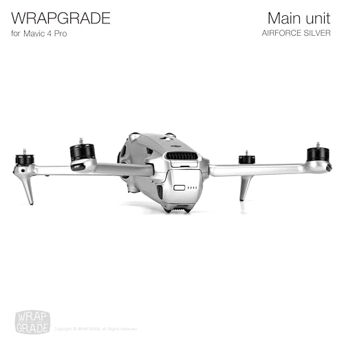 WRAPGRADE Full Wrap Skin Stickers Compatible with DJI Mavic 4 Pro (Airforce Silver) - color: Airforce Silver