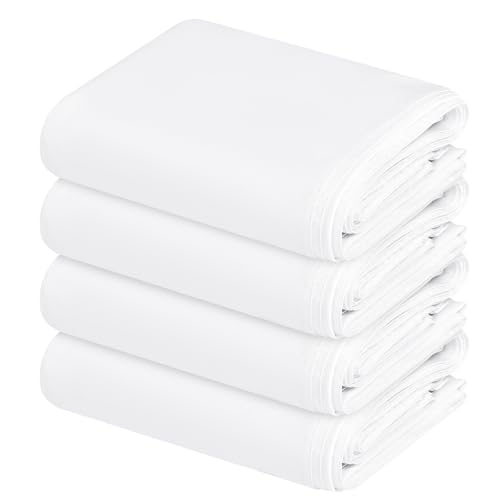 4 Pack White Waterproof Polyester Drop Cloths, 4 X 5 FT - color: White, size: 4 x 5 ft