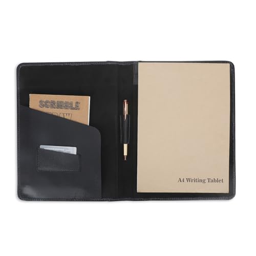 Heavy Duty Buffalo Leather Legal Pad Portfolio Organizer - Black - color: Black