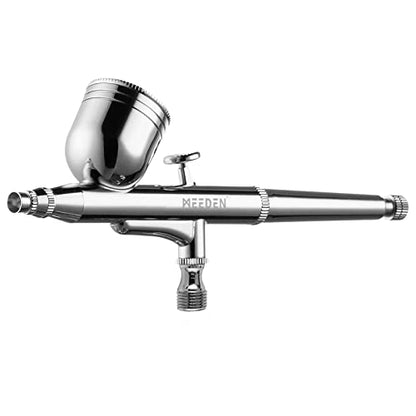 MEEDEN Airbrush Kit with Air Compressor: Dual Action Airbrush, 0.5mm, White - color: White, size: Single