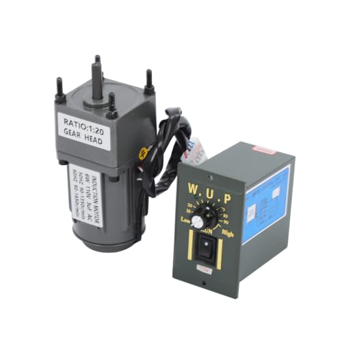 6W 20K 0-1400rpm AC Electric Gear Reduction Motor with Speed Controller - color: 6W 20K