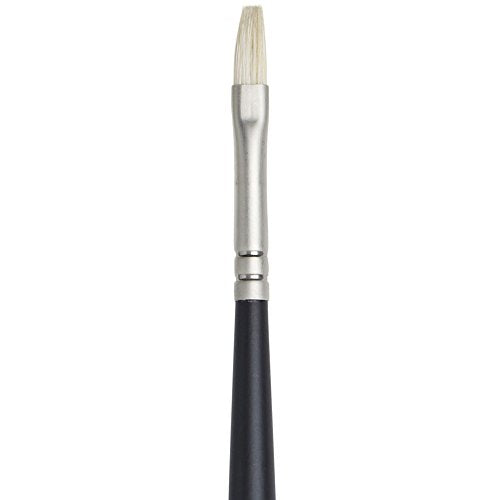 Winsor & Newton Artists' Oil Hog Paint Brush, Long Handle Size 1, Flat - size: #1, style: Flat