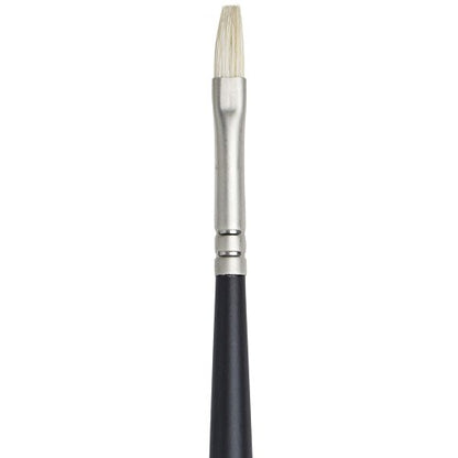 Winsor & Newton Artists' Oil Hog Paint Brush, Long Handle Size 1, Flat - size: #1, style: Flat