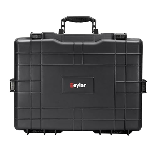 Eylar 22” Hard Laptop Case Equipped with RAGAR Reconfigurable & Reusable XP Crosslinked Foam Insert, Waterproof, Shockproof for Equipment, Drones, and Cameras (1 RAGAR Layer) (Black) - color: Black