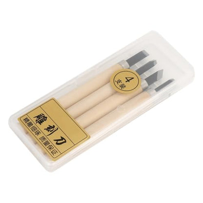 4-Piece Wood Carving Knife Set for Rubber Stamp Engraving #1 - size: #4