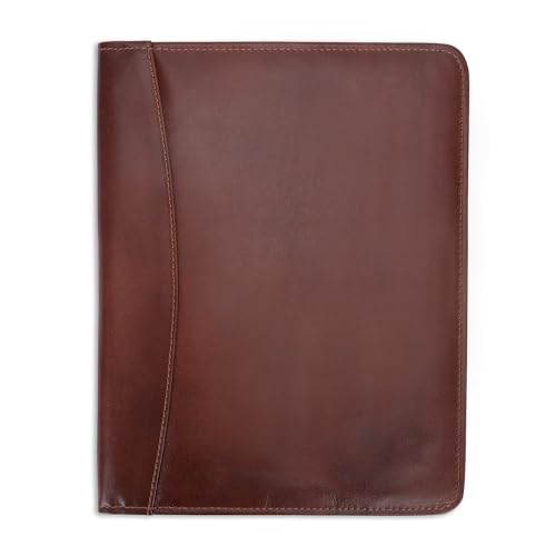 Heavy Duty Buffalo Leather Legal Pad Portfolio with Binder, Wine - color: Wine