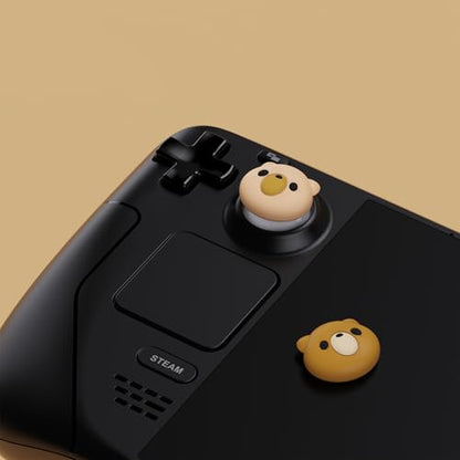PlayVital Thumb Grip Caps for Steam Deck LCD, Silicone Thumbsticks Grips Joystick Caps for Steam Deck OLED - Cozy Bear - color: Cozy Bear