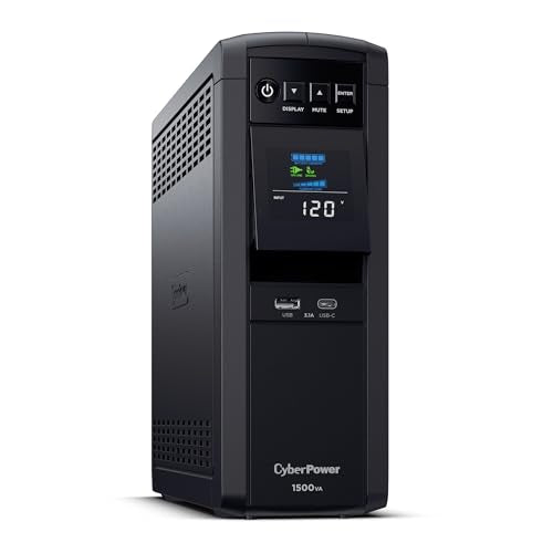 CyberPower CP1500PFCLCD PFC Sinewave UPS Battery Backup and Surge Protector - size: 1500VA, style: Mini-Tower