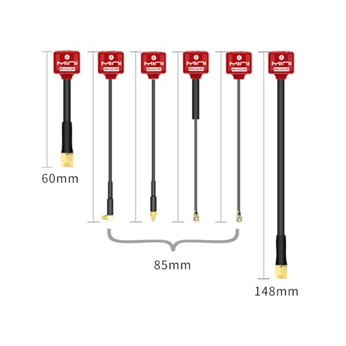 SPARKHOBBY MINI 4 5.8G 2.8Dbi FPV Antenna RHCP SMA/RP-SMA/MMCX/UFL High Gain Antenna RC Transmitter ReceiverRacing Drones (Long RPSMA Green) - style: long RPSMA Green