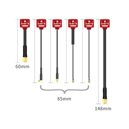 SPARKHOBBY MINI 4 5.8G 2.8Dbi FPV Antenna RHCP SMA/RP-SMA/MMCX/UFL High Gain Antenna RC Transmitter ReceiverRacing Drones (Long RPSMA Green) - style: long RPSMA Green