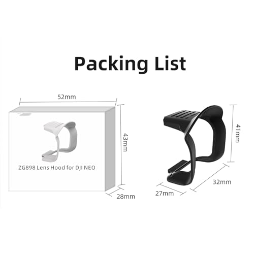Lens Hood Gimbal Protector Anti-Glare Camera Sunshade Cover for DJI NEO Drone (Black) - color: Black