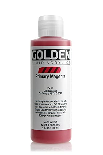 Golden Fluid Acrylic, 4 ounce bottle, Primary Magenta (2421-4)